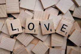 Wooden Tiles Spelling Out Love