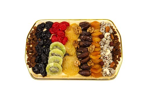 Dried fruit on a platter