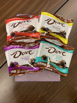 A gift of Dove assorted chocolates